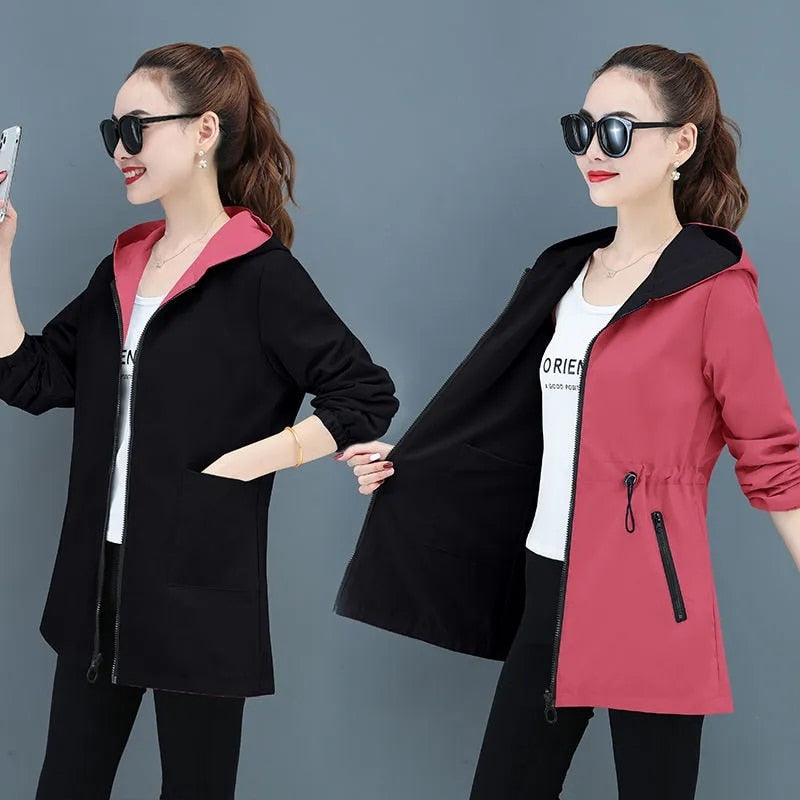 In Demand lined bathrobe - double-sided, elegant windbreaker for women-DESTINY