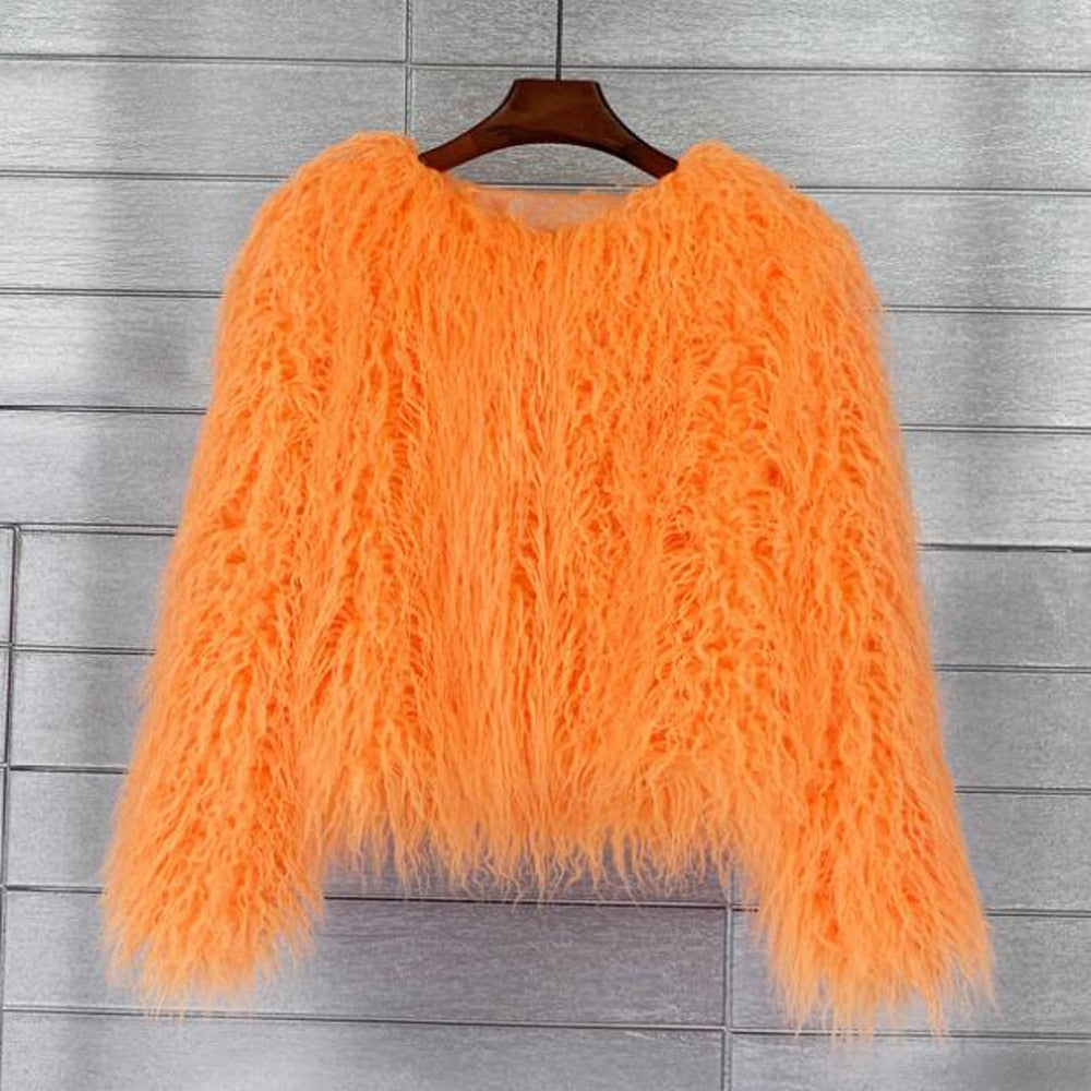 Fur coat ladies thick warm faux fur coat - High-quality craftsmanship for durability-DESTINY