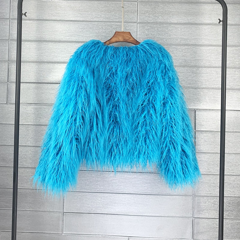 Fur coat ladies thick warm faux fur coat - High-quality craftsmanship for durability-DESTINY