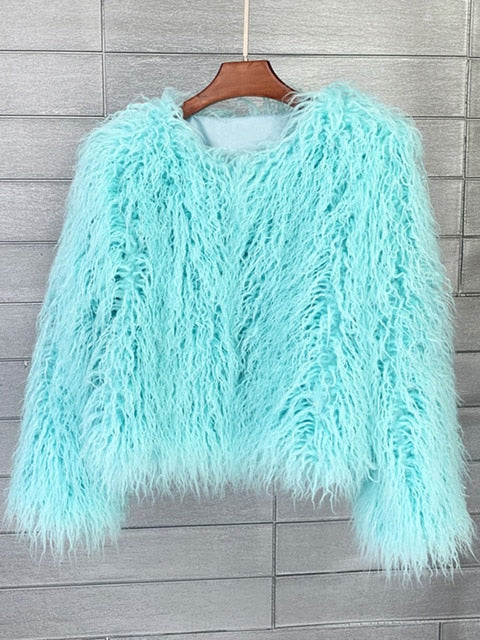 Fur coat ladies thick warm faux fur coat - High-quality craftsmanship for durability-DESTINY