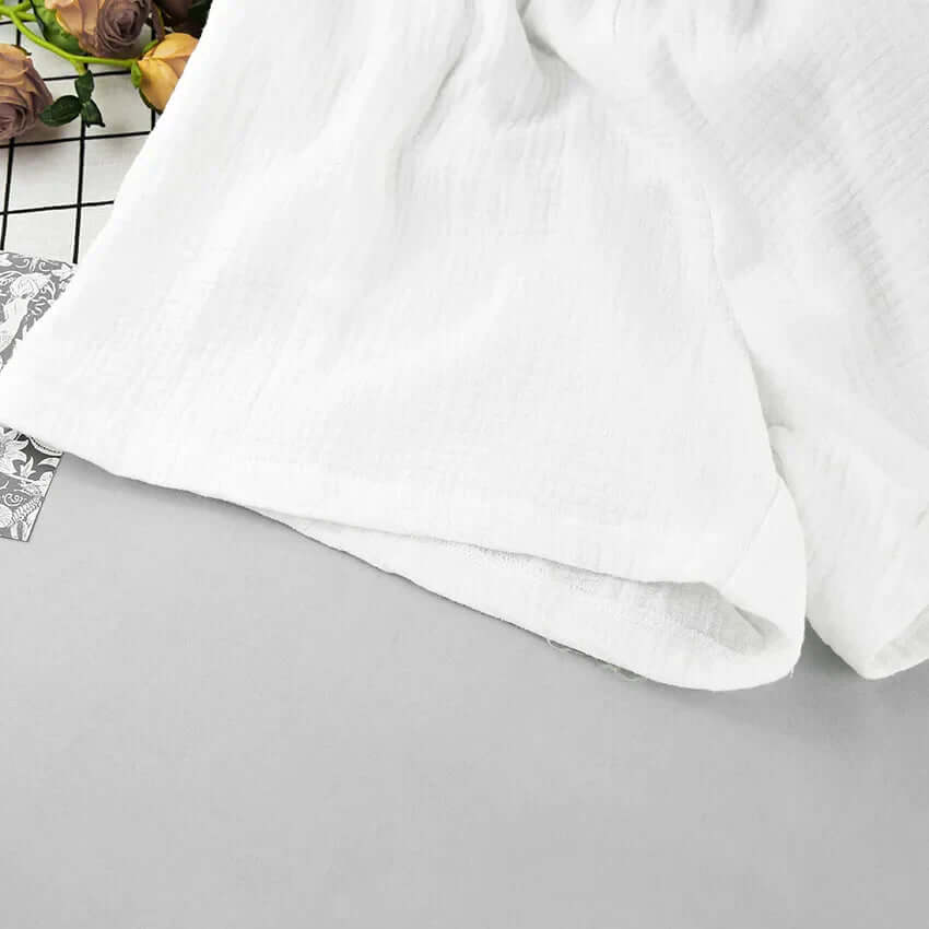 Bianca - Chic textured two-piece set with bow sleeves-DESTINY