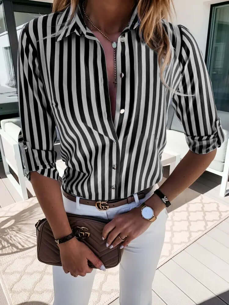 Casual Striped Blouse-DESTINY