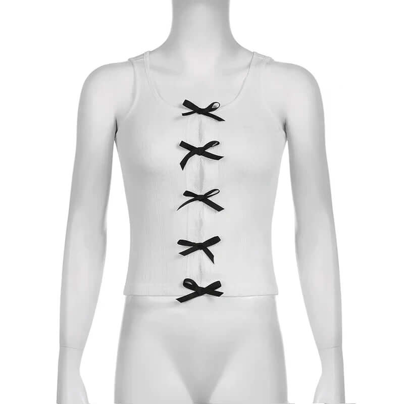 Cleo - Ribbed tank top with lace-up details-DESTINY