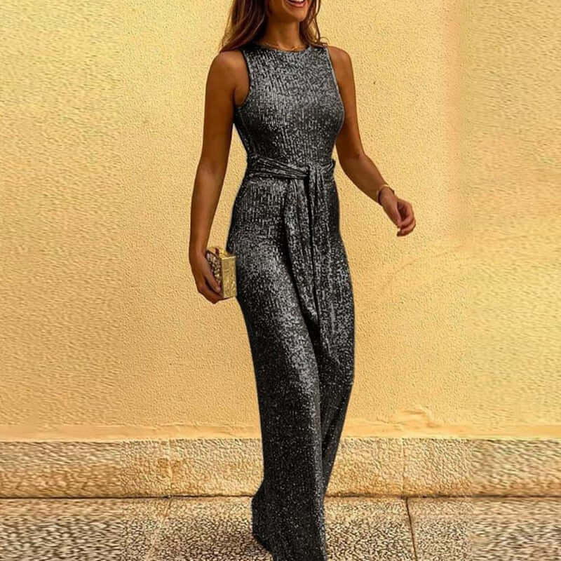 Henrietta - Jumpsuit with one shoulder and adjustable waist-DESTINY