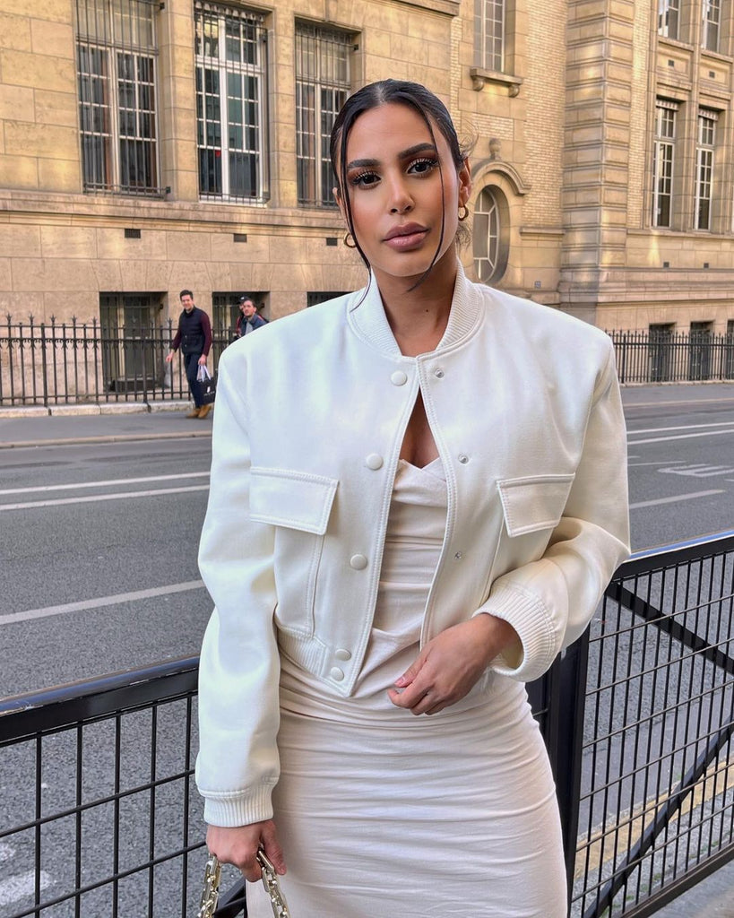 Streetwear Cropped Ladies Stylish Bomber Jacket - Lightweight and breathable material-DESTINY