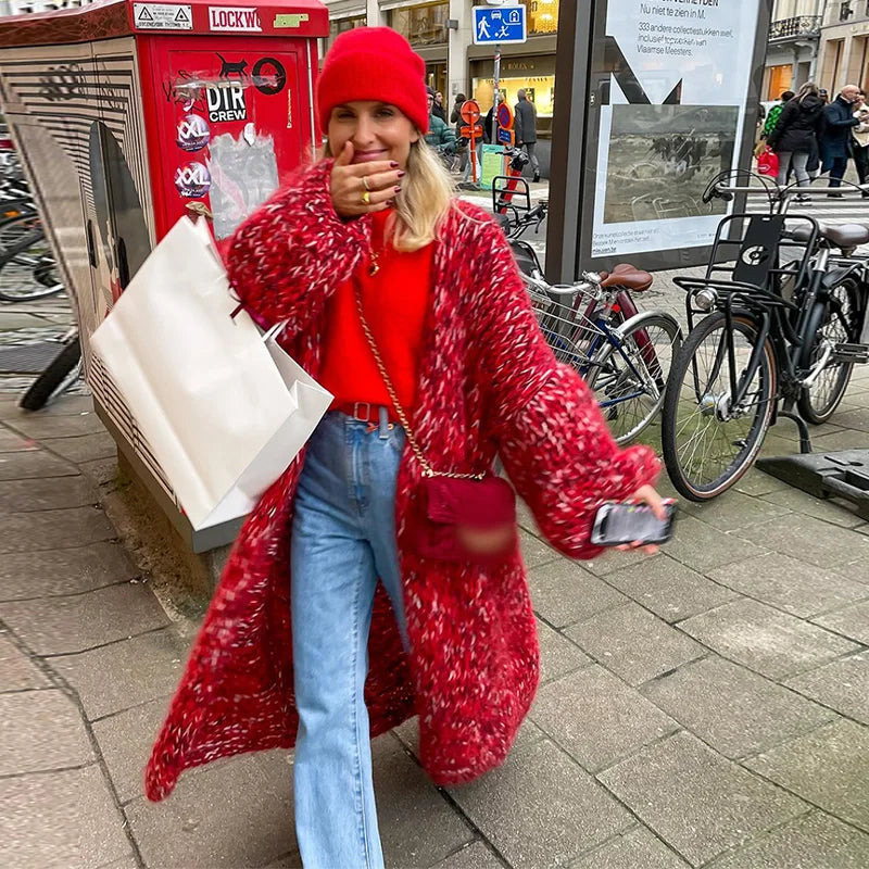 Fashionable knitted coat made from blended fabric-DESTINY