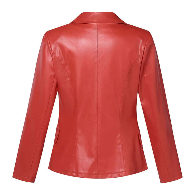 Tailored leather blazer with double button placket-DESTINY