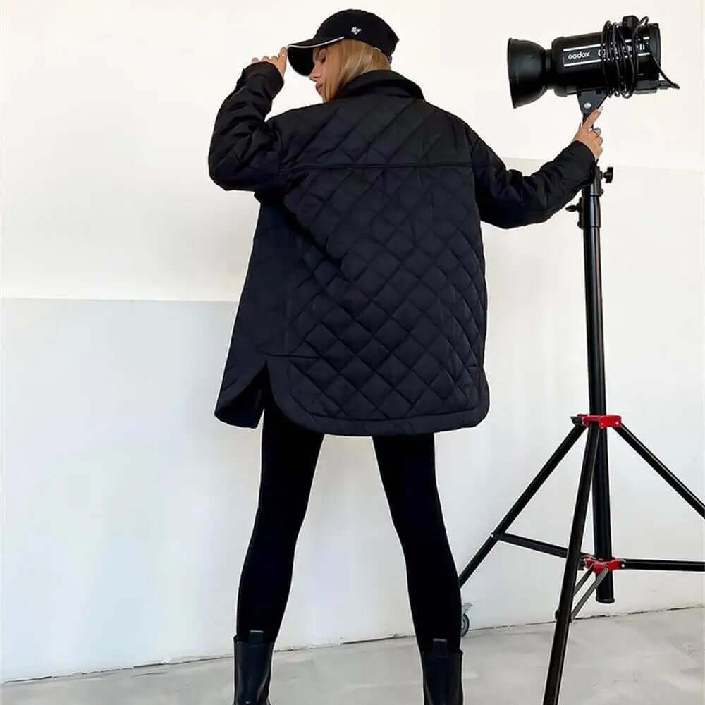 Classic quilted jacket with press studs-DESTINY