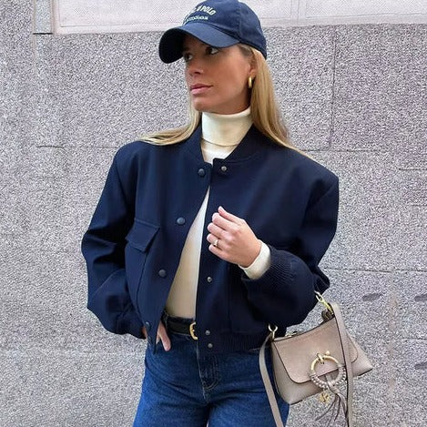 Chic bomber jacket for spring - Casual wear for everyday comfort - High-quality craftsmanship for durability-DESTINY