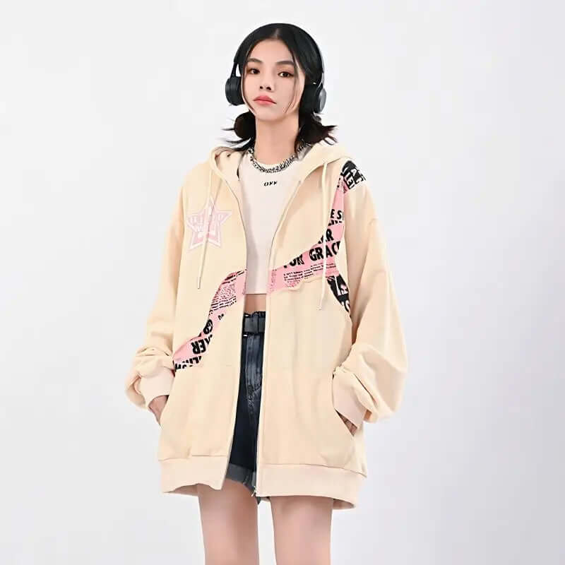 Aria - Oversized hoodie with graphic print-DESTINY