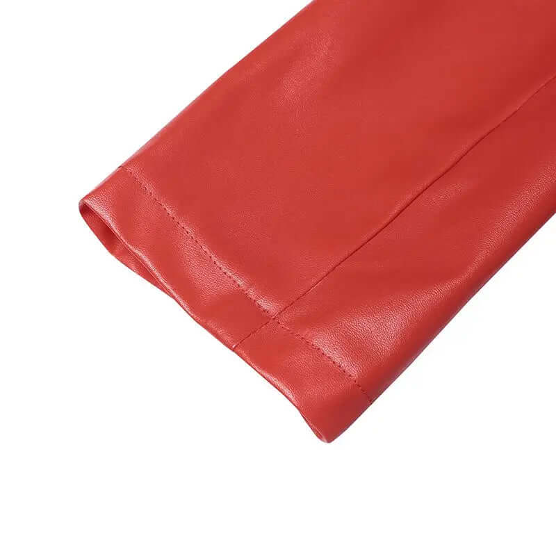 Tailored leather blazer with double button placket-DESTINY