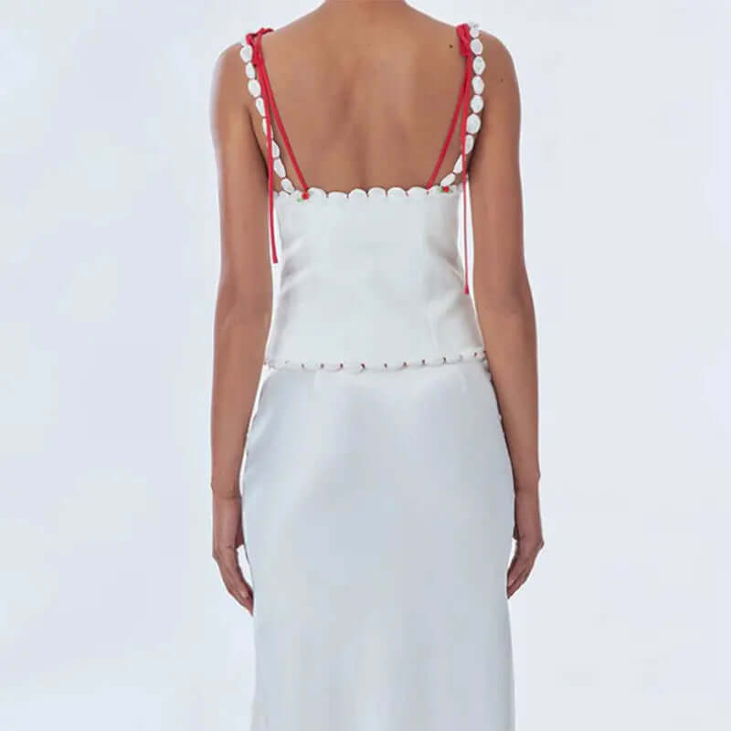 Kelly - Satin camisole and skirt set with drawstring detail-DESTINY