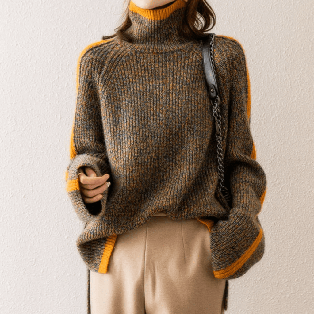 Zoey - Knitted turtleneck sweater-DESTINY