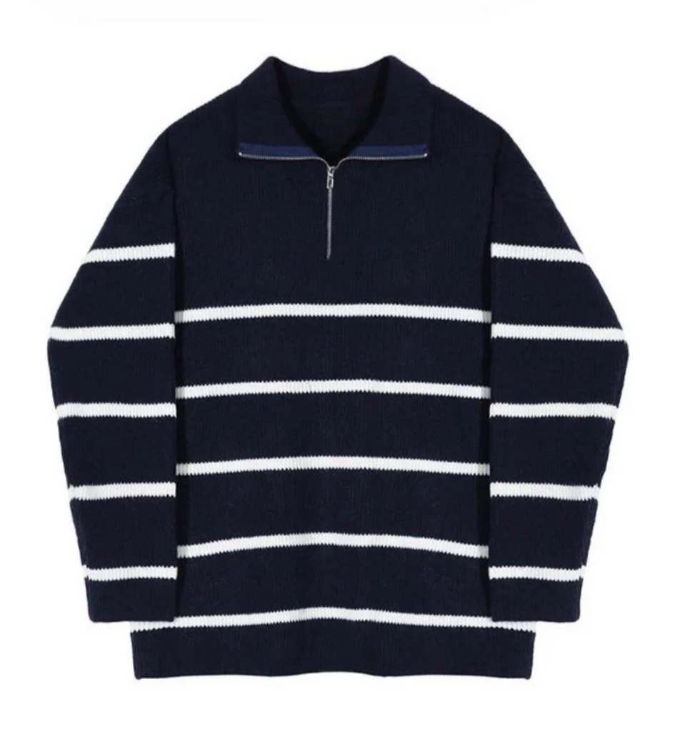 ELIO - STRIPED HALF ZIP-DESTINY