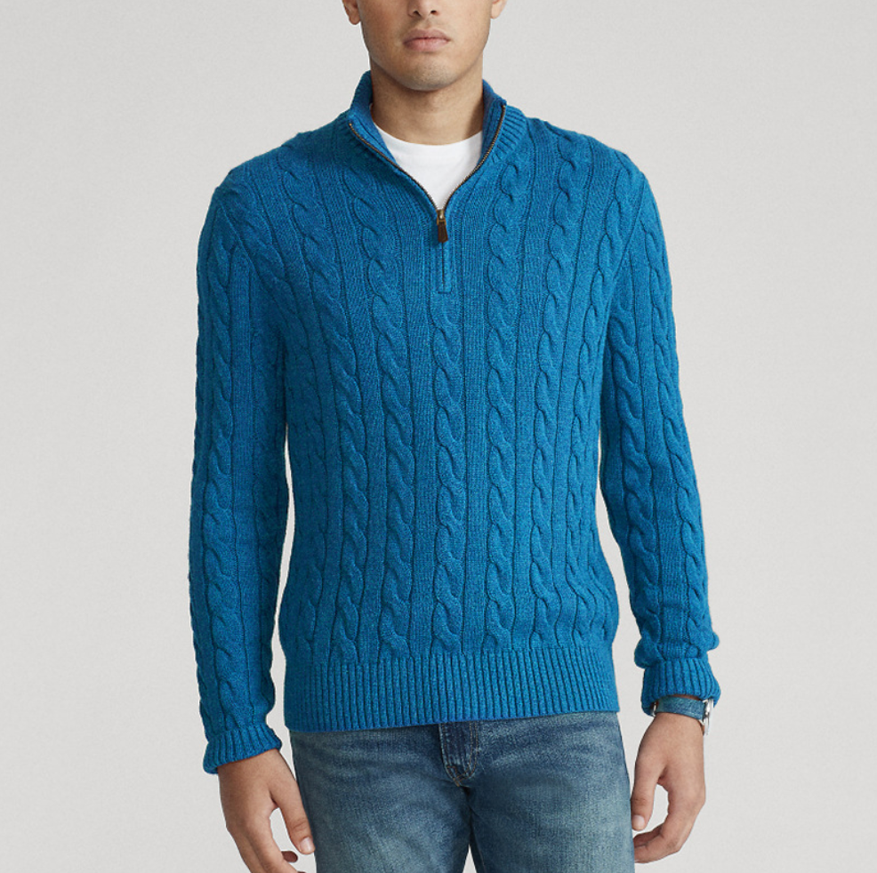 CLAUDIO - CABLE KNIT QUARTER-ZIP-DESTINY