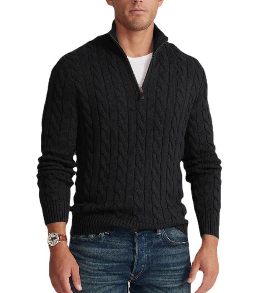 CLAUDIO - CABLE KNIT QUARTER-ZIP-DESTINY