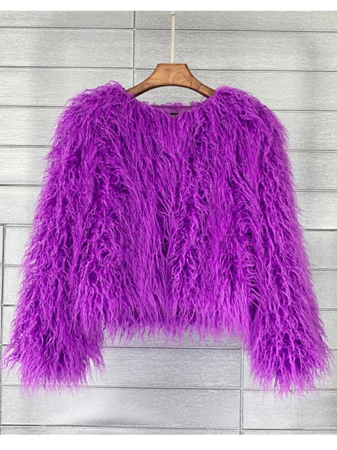 Fur coat ladies thick warm faux fur coat - High-quality craftsmanship for durability-DESTINY