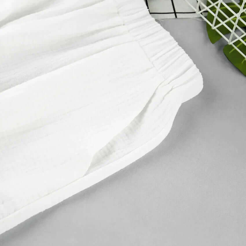 Bianca - Chic textured two-piece set with bow sleeves-DESTINY