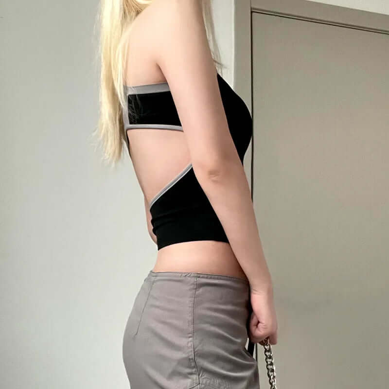 Zoe - Sporty crop top with high collar-DESTINY