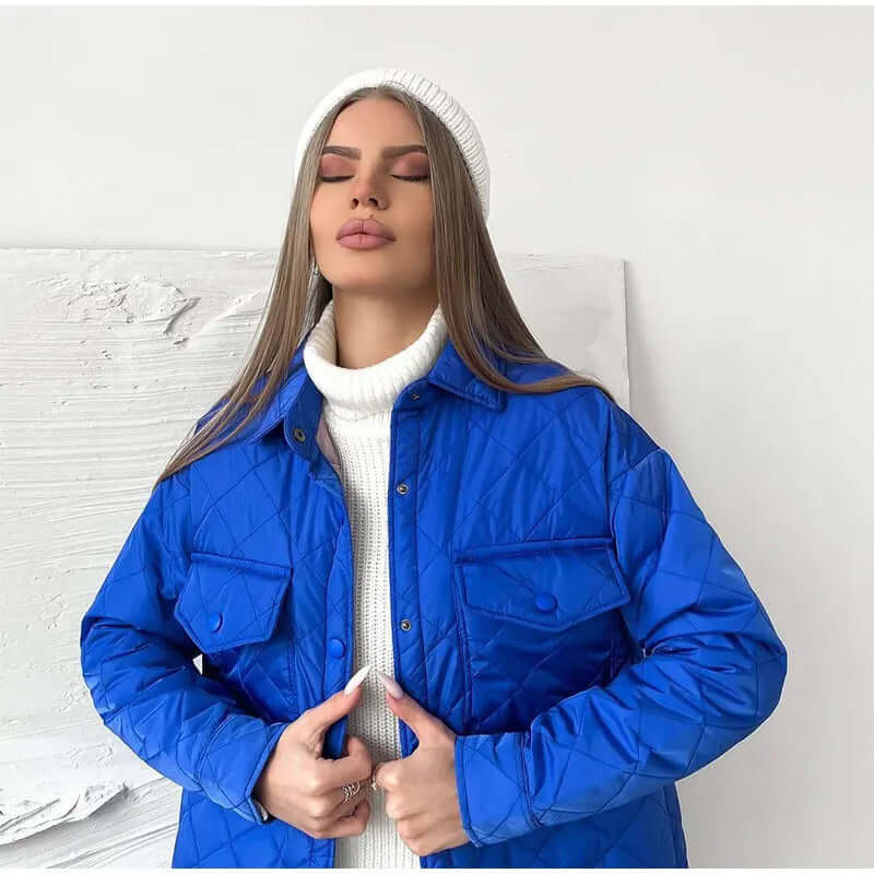 Classic quilted jacket with press studs-DESTINY