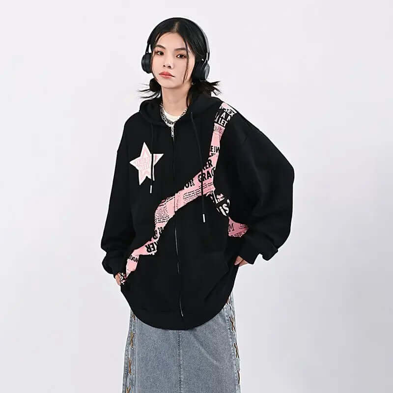 Oversized hoodie with graphic print-DESTINY