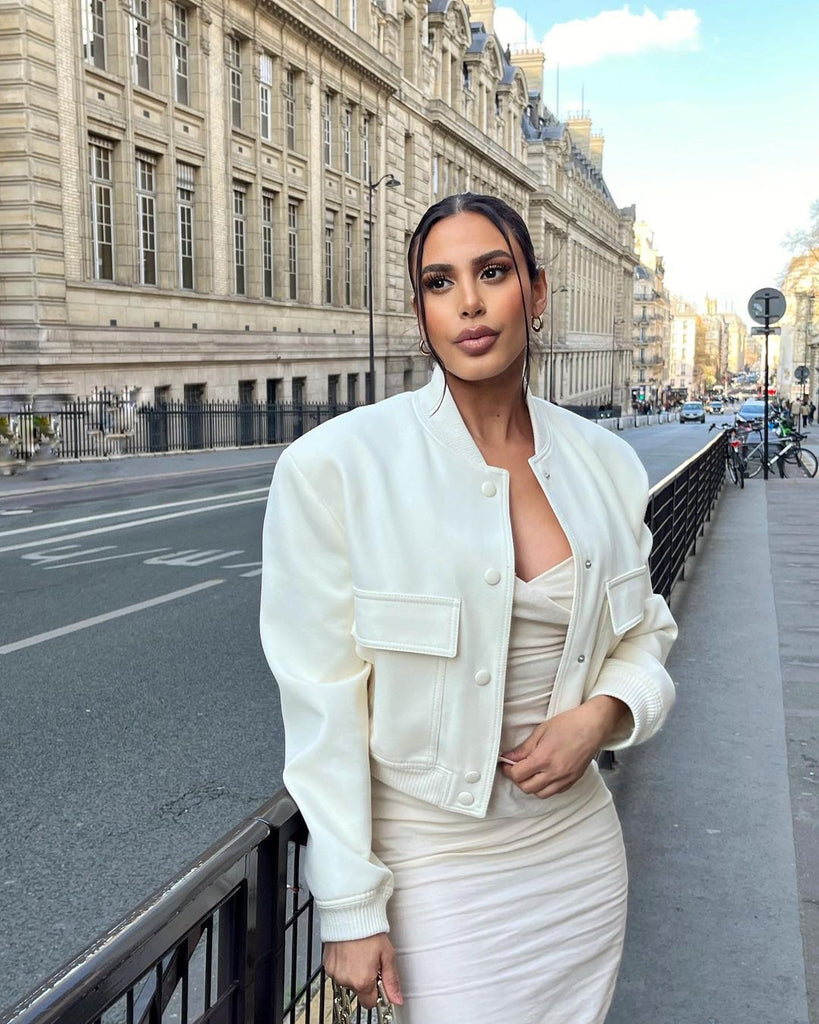 Streetwear Cropped Ladies Stylish Bomber Jacket - Lightweight and breathable material-DESTINY