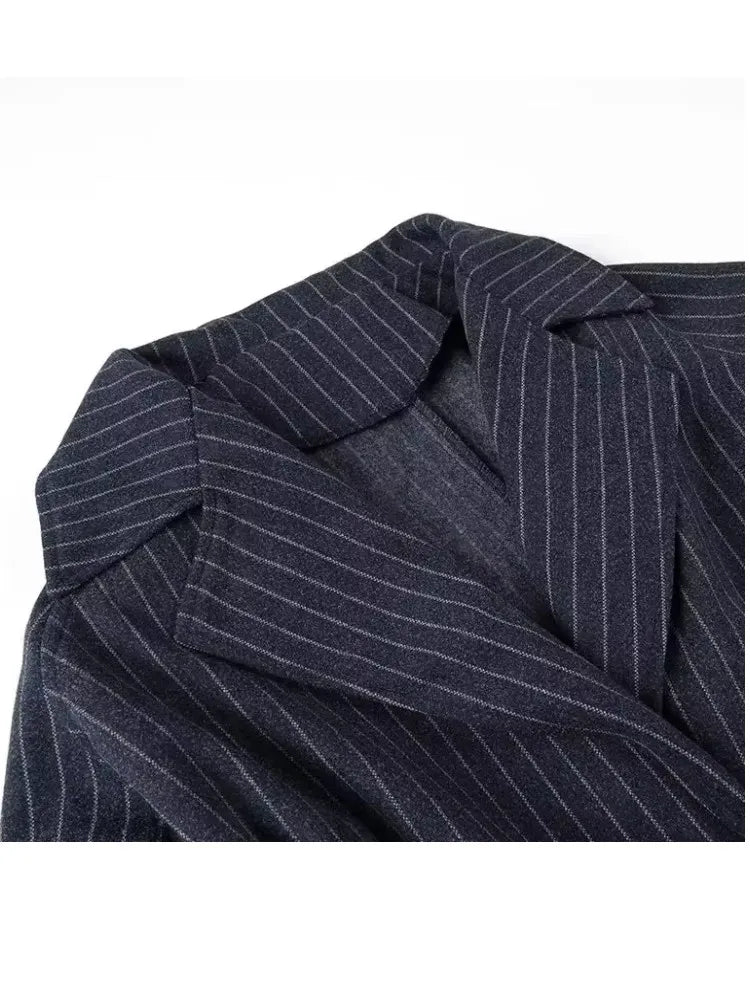 Vintage striped trench coat for women - Comfortable and versatile-DESTINY