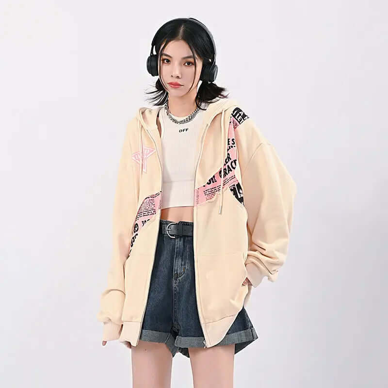 Oversized hoodie with graphic print-DESTINY