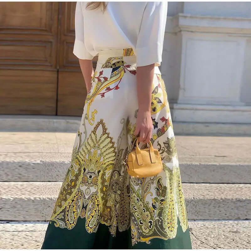 Verona - Paisley pattern palazzo trouser set-DESTINY