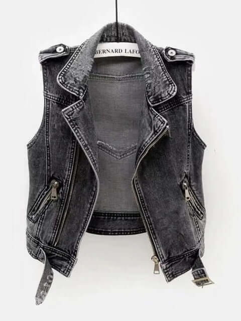 Ladies denim waistcoat with cowboy style-DESTINY