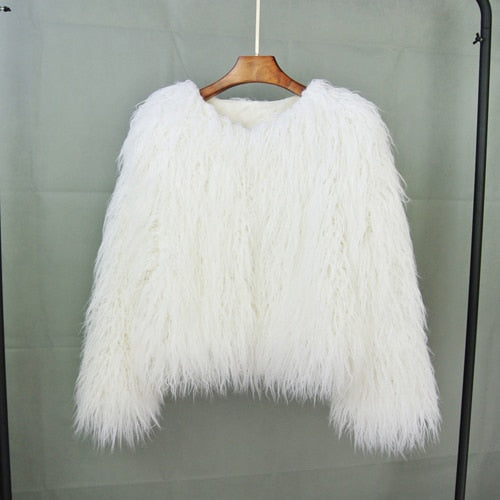 Fur coat ladies thick warm faux fur coat - High-quality craftsmanship for durability-DESTINY