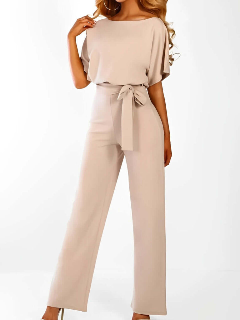 Straight jumpsuit with high waist-DESTINY