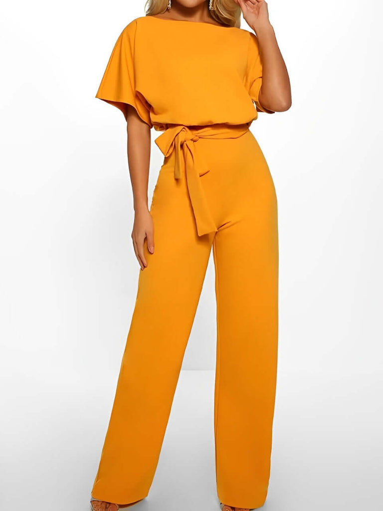 Straight jumpsuit with high waist-DESTINY