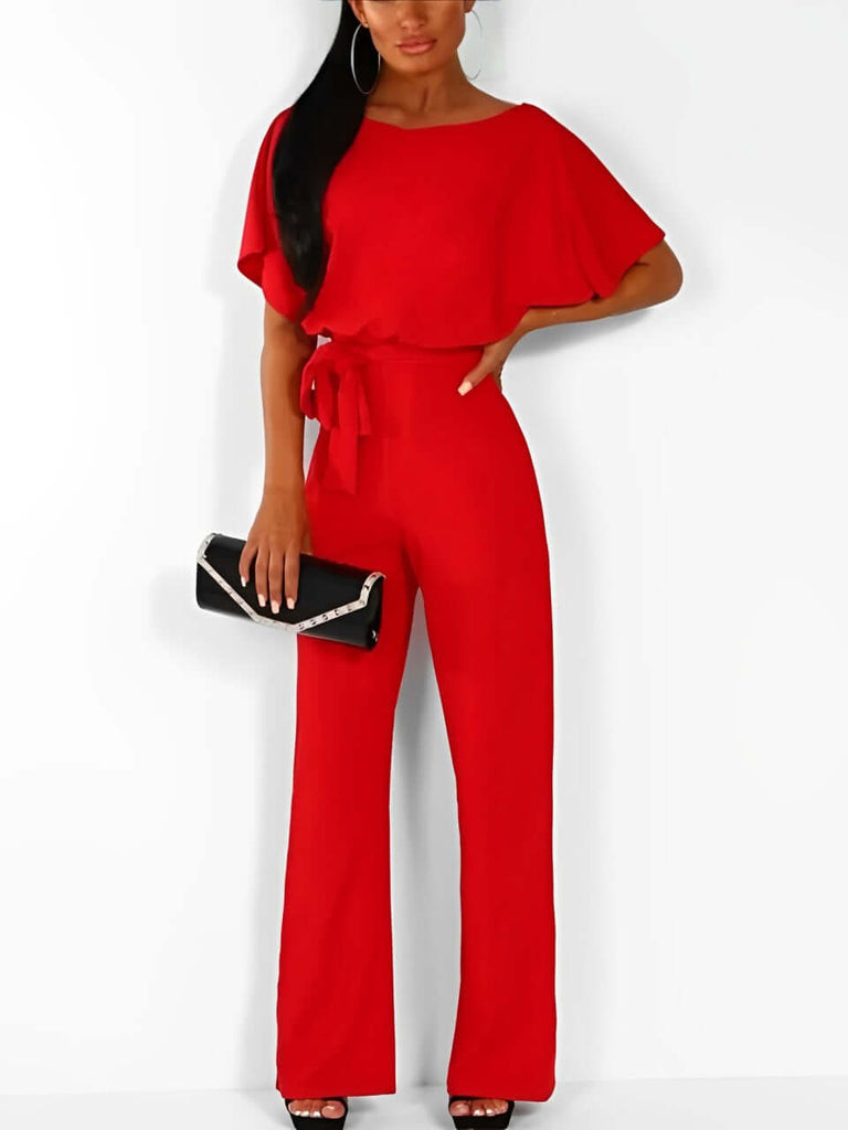Straight jumpsuit with high waist-DESTINY