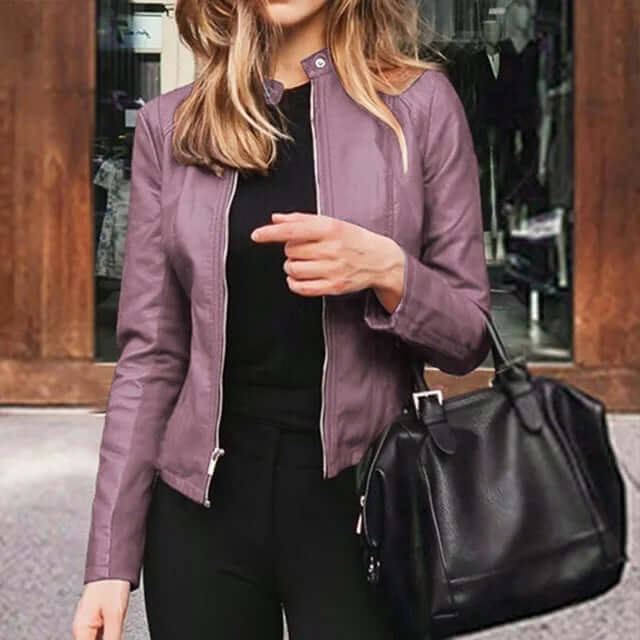 Slim Fit Leather-look Jacket-DESTINY