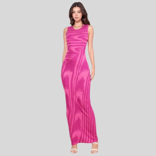 Chloe - Slim-fit velvet maxi dress with asymmetric neckline-DESTINY