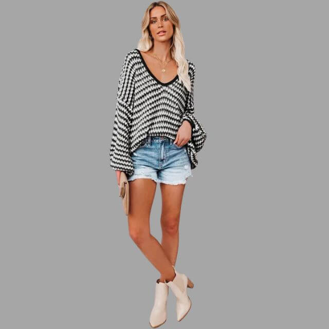 Bianca - Knitted jumper with off-the-shoulder design-DESTINY