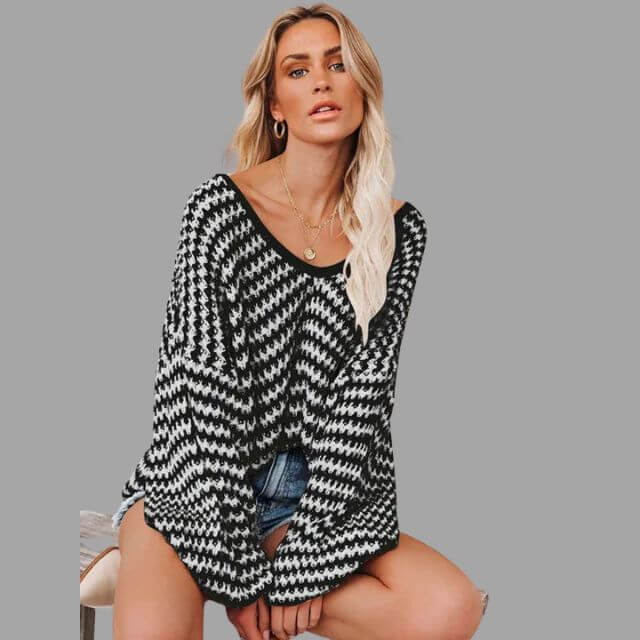 Bianca - Knitted jumper with off-the-shoulder design-DESTINY