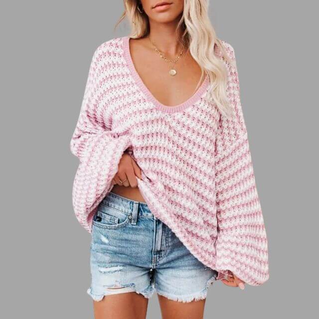 Bianca - Knitted jumper with off-the-shoulder design-DESTINY