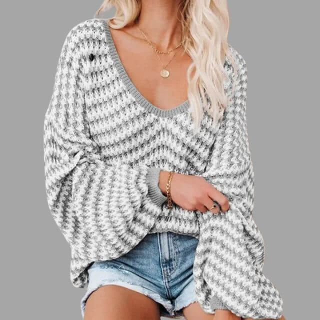 Bianca - Knitted jumper with off-the-shoulder design-DESTINY