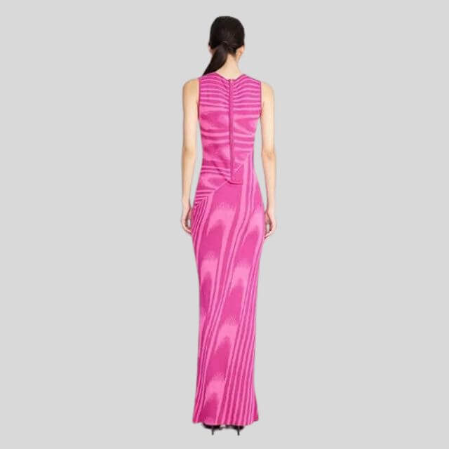 Chloe - Slim-fit velvet maxi dress with asymmetric neckline-DESTINY