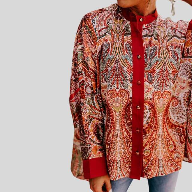 Chariz - Button-up shirt with statement sleeves-DESTINY