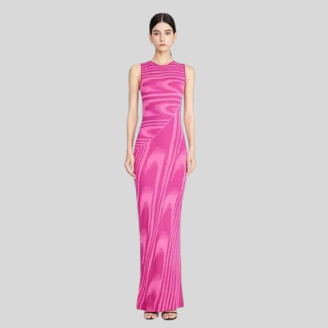 Chloe - Slim-fit velvet maxi dress with asymmetric neckline-DESTINY