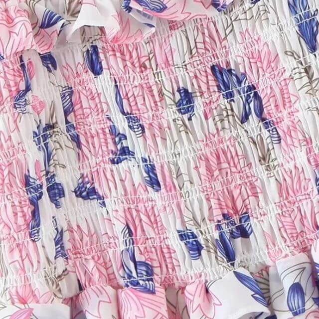 Madeline - Floral dress with puff sleeves-DESTINY