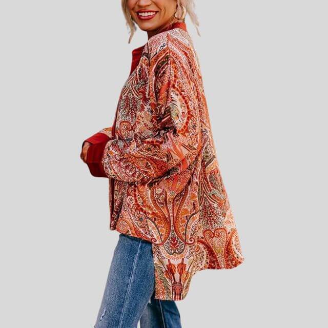 Chariz - Button-up shirt with statement sleeves-DESTINY