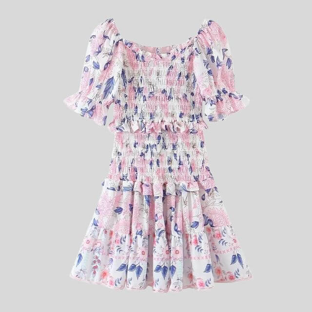 Madeline - Floral dress with puff sleeves-DESTINY