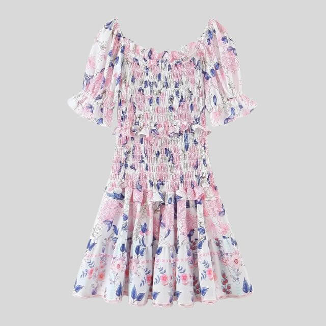 Madeline - Floral dress with puff sleeves-DESTINY