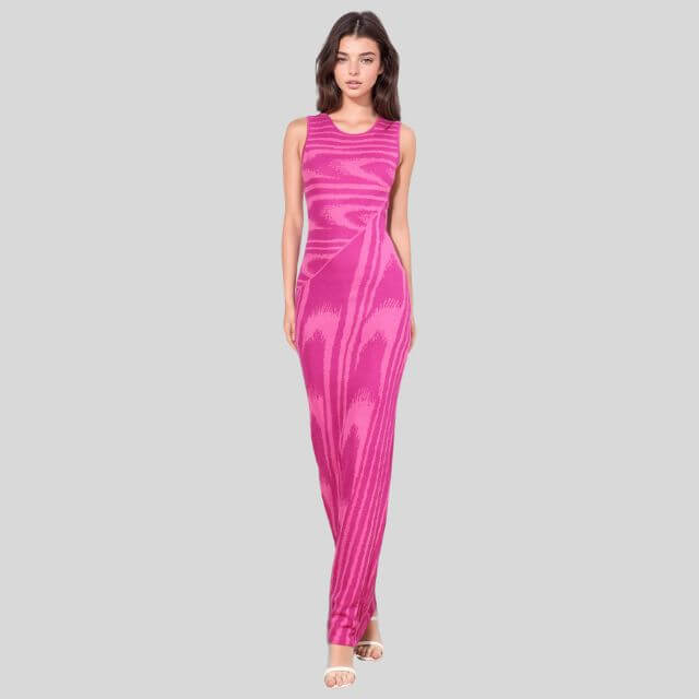 Chloe - Slim-fit velvet maxi dress with asymmetric neckline-DESTINY