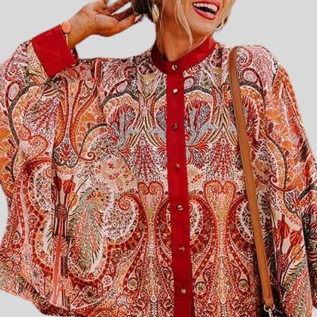 Chariz - Button-up shirt with statement sleeves-DESTINY