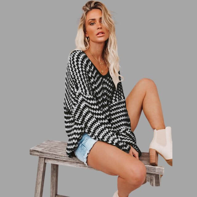 Bianca - Knitted jumper with off-the-shoulder design-DESTINY